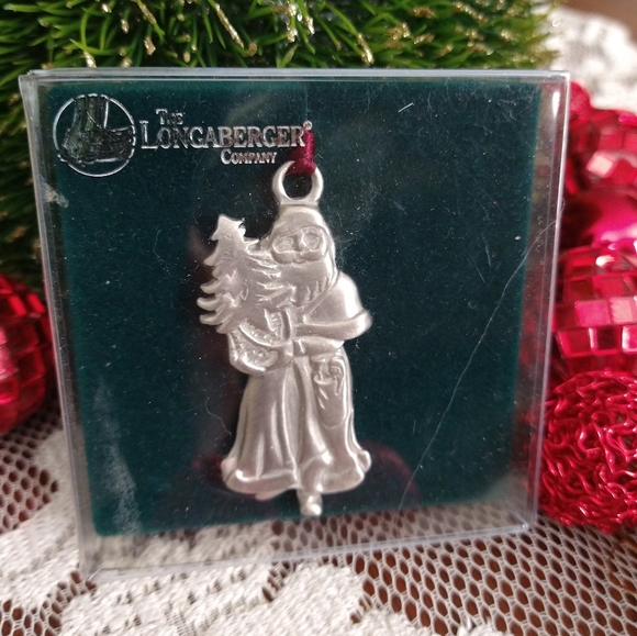 Longaberger 1991 Pewter Kris Kringle Ornament in Original Box - Picture 2 of 4